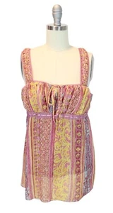 Vintage Y2K Babydoll Tank Top Size M 7/9 Boho Fairy Sheer Overlay Jordache - Picture 1 of 8