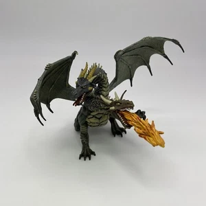 RARE 2005 PAPO D&D RPG GAME GREEN FIRE BREATHING TWO HEADED DRAGON ACTION FIGURE - Picture 1 of 8