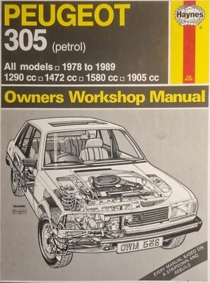 Haynes Manual 1559 For Peugeot 305 (petrol) 1978 - 1989 - Image 1 of 3