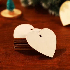 50 Stück Holzformen Basteln Knopf Stück Valentinstag Hänge Ornamente - Bild 1 von 11