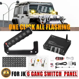 RGB 6 Gang Grab Handle Switch Panel Auxiliary Relay System For Jeep Wrangler JK - Picture 1 of 14