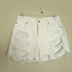 Free People We The Free Maggie Mid-Rise Denim Distressed Shorts - Weiß - Größe 26 - Bild 1 von 13