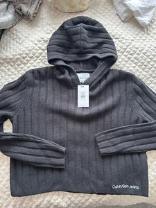 Calvin Klein Jeans Women's Knit Poncho with Hoodie Size: Large - Picture 1 of 4