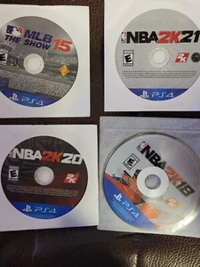 SET BESTEHEND AUS 4: MLB THE SHOW 15+ NBA 2K20+ NBA 2K18+ NBA 2K21 (PS4) NUR SPIEL - Bild 1 von 1
