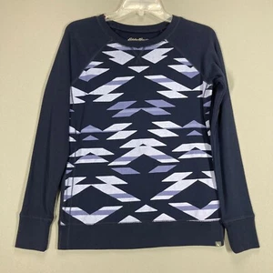Sudadera Eddie Bauer XS Mujer Azul Legendwear Azteca Geométrica Manga Larga  - Imagen 1 de 11