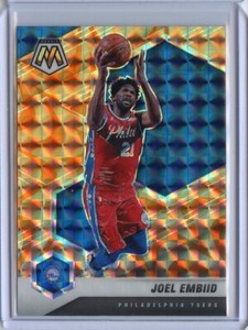 2020-21 Panini Mosaic Mosaic Reactive Orange #164 Joel Embiid