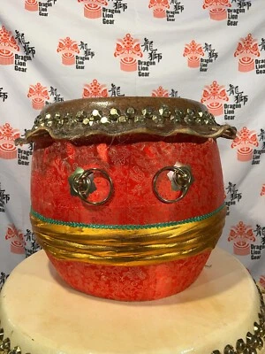 Tambor chino de baile de Kung Fu/León de 13" con un par de baquetas Foto 1 de 4
