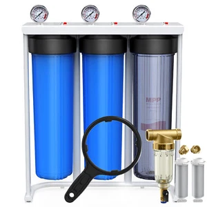 Sistema de filtro de agua de sedimentos azules grandes de alta capacidad de 3 etapas para toda la casa - Imagen 1 de 18