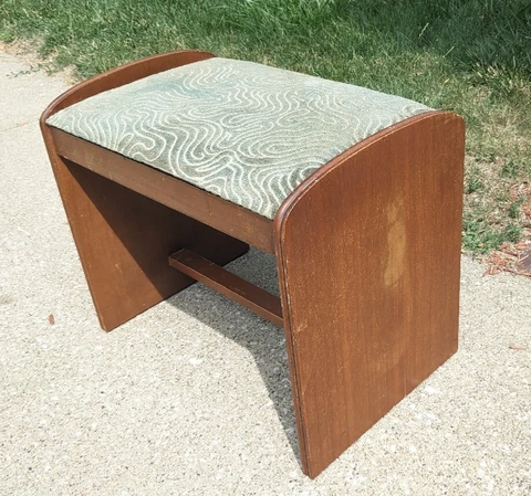 Vintage/Antique Art Deco Vanity Dresser Waterfall Chair Stool/Bench Footrest Cover