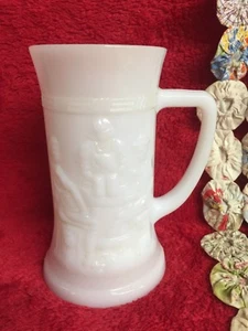 Vintage Milk Glass Stein with German Stein - Picture 1 of 4