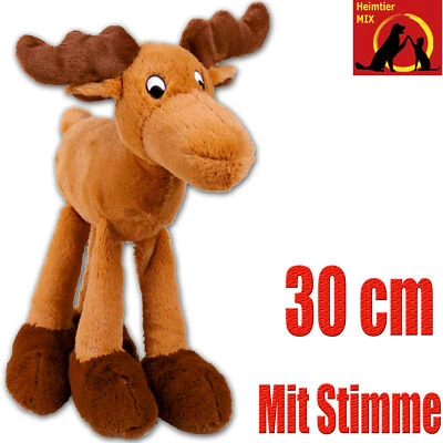 Trixie Hundespielzeug Elch Plüsch Spielzeug m Stimme Stofftier Weihnachten 30 cm - Bild 1 von 2