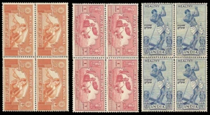 1951 Gandhi's Birthday set 3 blks 4 - India Government TB Fund - Picture 1 of 1