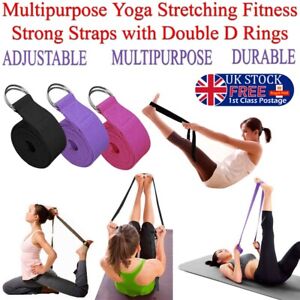 Yoga Stretch Strap D-Ring Belt Fitness Exercise Leg Strong Band Gym Figure Waist