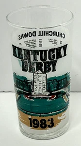 Vintage 1983 Kentucky Derby 109 Frosted Glass Horse Race Mint Julep Churchill - Picture 1 of 14
