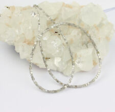 Diamond Cord Chain Grey White Faceted Dice Form Approx. 17 Carat 39 CM Long