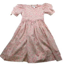 Vtg Rare Editions Little Girls Prairie Cottagecore Dress Sz 10 Made In USA - Picture 1 of 9
