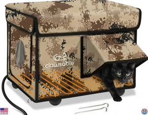 Indestructible Heated Cat House - Weatherproof Insulated Shelter with Heater, - Picture 1 of 6