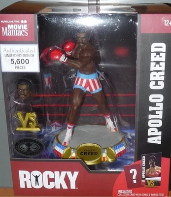 APOLLO CREED PLATINUM CHASE 6" McFarlane Rocky Movie Maniacs Figure DMG PKG READ - Image 1 of 4