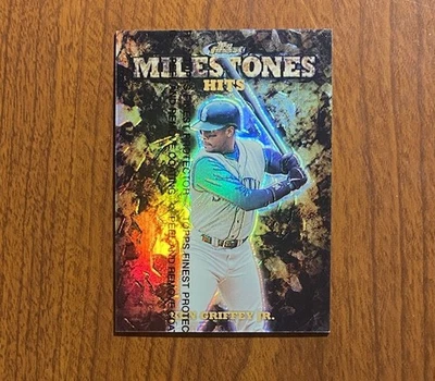 1999 Topps Finest #M4 Ken Griffey Jr Milestones Refractor /3000 Seattle Mariners - Image 1 of 3