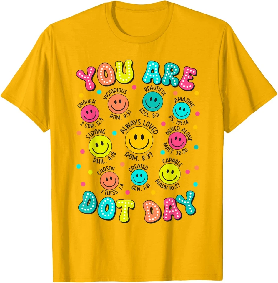 Camiseta unisex a lunares colorida día bíblica cristiana suficiente día Foto 1 de 1