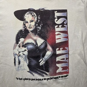 Vintage Mae West Graphic T-Shirt XL Marlin Tease USA Made Single Stitch 1992 - Picture 1 of 14