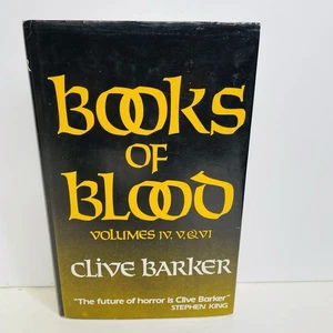 Clive Barker's Books Of Blood Vol 4-5-6 Rare UK Publication 1988 HCDJ  Horror - Picture 1 of 11