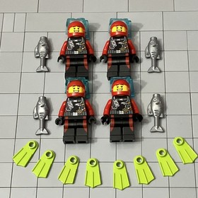 LEGO Minifigure City Deep Sea Diving Exploration Sharks Boat 60095 Lot E10 45