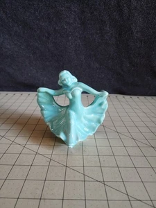 FIGURINA DONNA DANZA CERAMICA TURCHESE - Foto 1 di 6