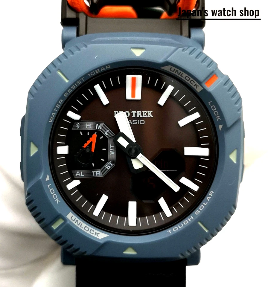 CASIO PRO TREK PRJ-B001B-2JF Hiker Line Bluetooth Solar Watch 46mm Bungee Cord