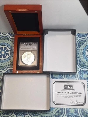 2012 SILVER EAGLE ANACS MS 70 FIRST DAY OF ISSUE CERTIFIED #08061 OF 13,329 - Image 1 of 4