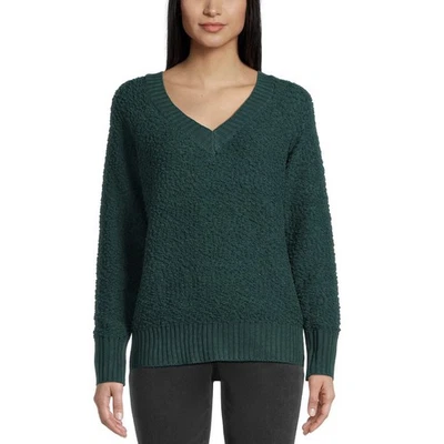 Suéter pulôver feminino Love by Design verde esmeralda malha pipoca médio - Imagem 1 de 4