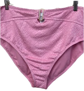 TIME AND TRU High Waist Swim Bottoms Size 3X Pretty Pink Strawberry Cream 5L84 - Picture 1 of 5