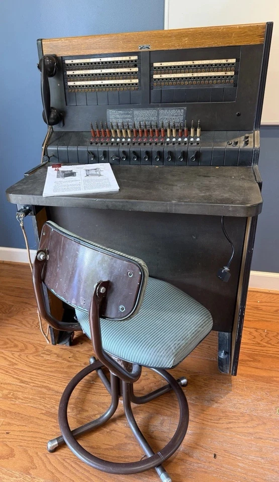 Vintage Bell Western Electric 555 Switchboard With Original Chair - Image 1 of 4