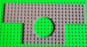LEGO Dark Grey 12x24 Plate 18601 Flat Base Building Floor Round Cutout Circle - Picture 1 of 2
