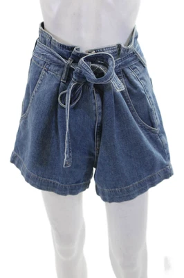 DL1961 женщин Camile высокая талия галстук талии бумажный пакет джинсовые шорты синий размер 29 - Изображение 1 из 4