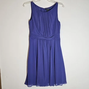 Lauren Ralph Lauren Kleid Damen 12 Ärmellos Plissee Chiffon Cocktail Formell - Bild 1 von 14