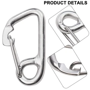 Locking Carabiner Hook Clip D-Ring Caving Camping Outdoor 316 Stainless Steel - Picture 1 of 23