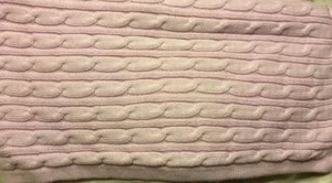 2013 Giggle Baby Pink Knit Blanket Sweater Cotton Nursery or Stroller Throw - Picture 1 of 4