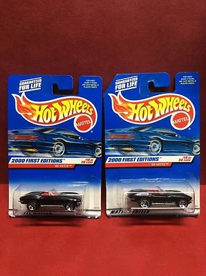 HOT WHEELS 2000 First Editions  black '65 Vette #19 of 36 cars Lot of 2 - Image 1 of 3