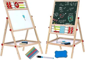 4 in1 Kreidetafel Schreib Tafel für Kinder Holz Standtafel Magnet Mal Schultafel - Bild 1 von 6