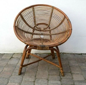 Toller runder Bambus Sessel Korbsessel circle chair bamboo chair Rattanmöbel - Picture 1 of 7