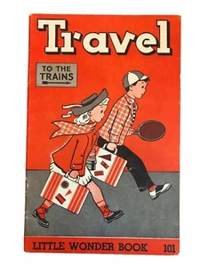 1957 Reisen im Zug kleines rotes Kinderbuch von Eleanor Johnson - Bild 1 von 3
