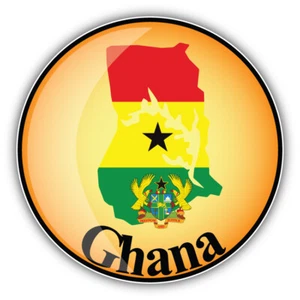 Ghana Map Flag Label Car Bumper Sticker Decal - Picture 1 of 1