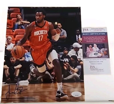TARI EASON SIGNED 8X10 PHOTO HOUSTON ROCKETS JSA AUTHENTICATED #AX46928 - Image 1 of 2