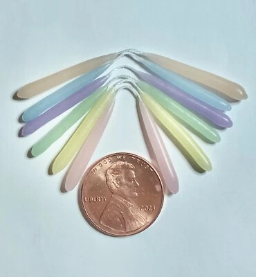 Velas sumergidas a mano PASTEL en miniatura para casa de muñecas - 6 pares - 1:12 Foto 1 de 3