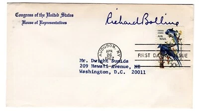 C71 Audubon 20c Airmail 1967 FDC - House of Representatives Richard Bolling - Image 1 of 2