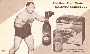Wilkes-Barre Pa Tony Galento Boxer Steigmaier Bier Party Packung Werbung PC - Picture 1 of 2