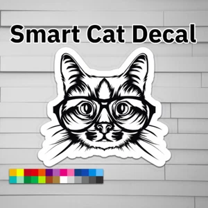 Smart Cat (vinyl Sticker, Car laptop window tumbler water bottle) pet lover bird - Picture 1 of 6