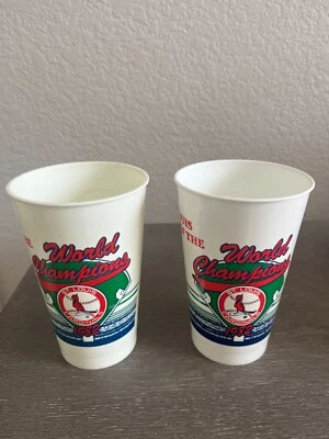 (2) St. Louis Cardinals 1982 World Champions Busch Stadium Plastic Cups - Image 1 of 4