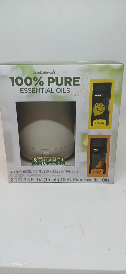 Scentsationals Diffuser 100% Pure Essential Oil 3 Piece Set w/Lemon and Orange - Image 1 of 4